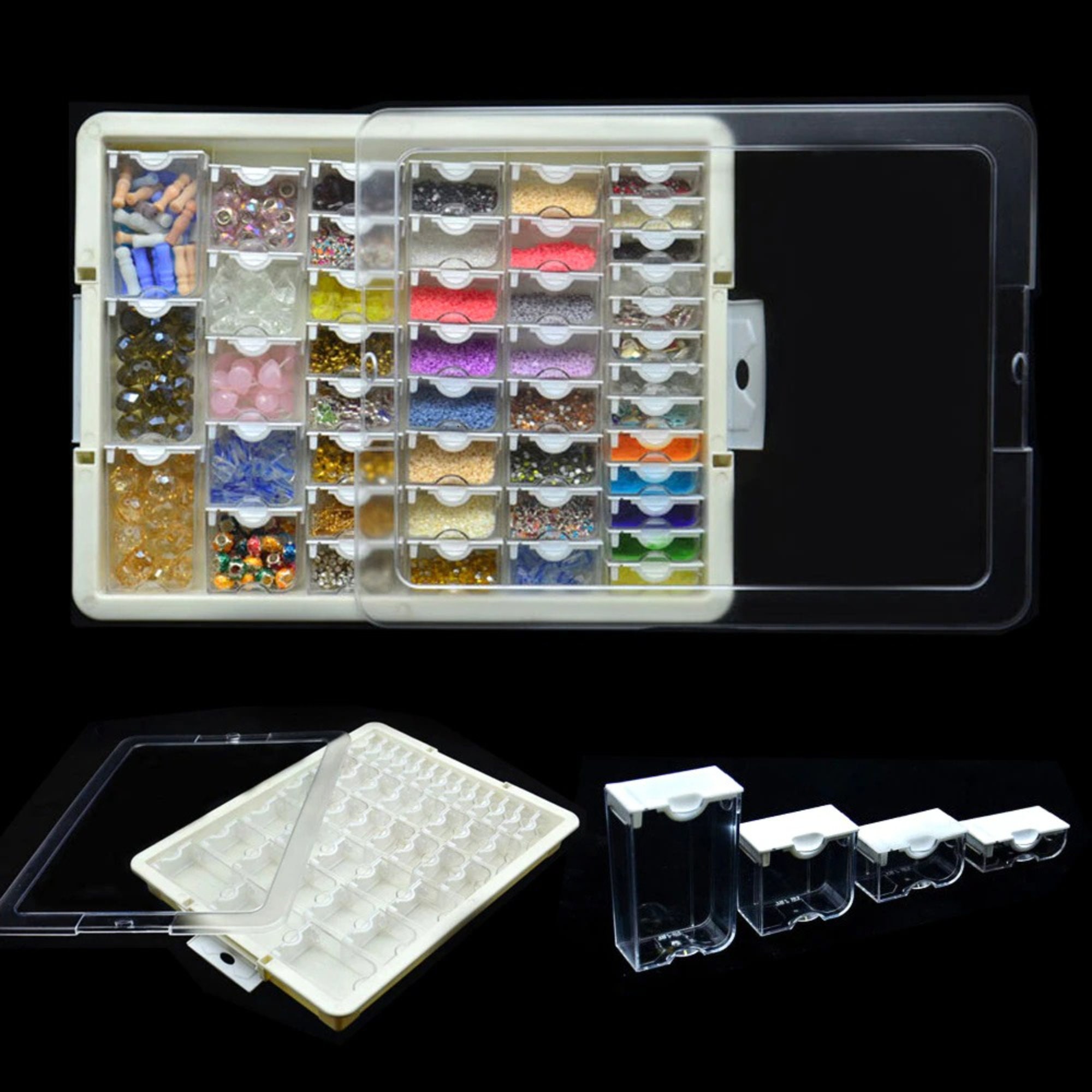 84 Slots Diamond Painting Accessories Embroidery Case Tool Geometric Storage Box 