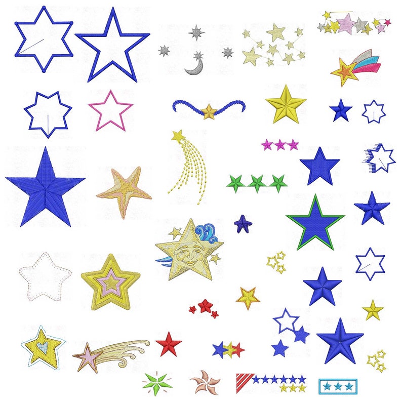Star Embroidery Design INSTANT DOWNLOAD Machine Embroidery Etsy