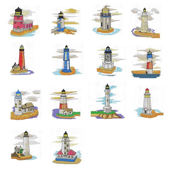 Lighthouse Embroidery Design Machine Embroidery