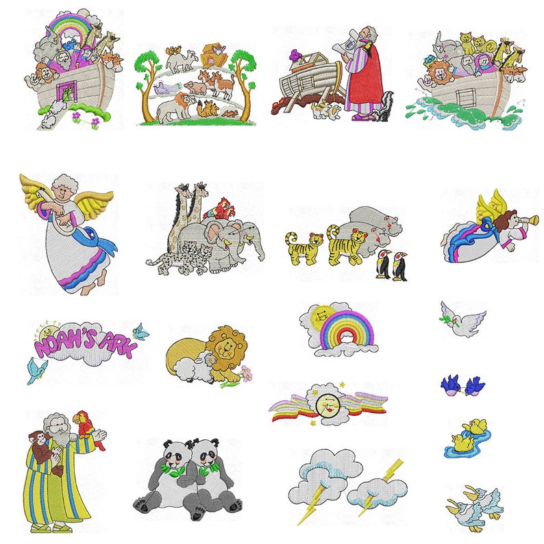 Noahs Ark Machine Embroidery Designinstant DOWNLOAD Etsy