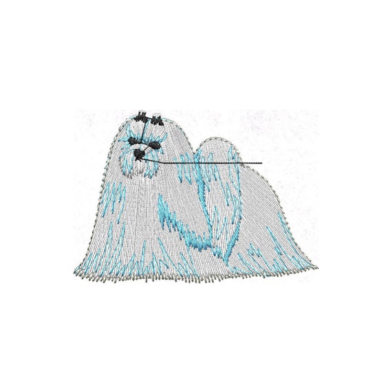 Embroidery 4 sizes Maltese machine embroidery design Sewing