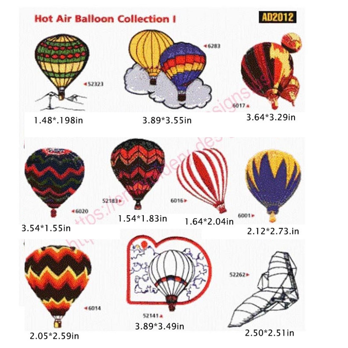 Hot Air Balloons designs for embroidery machine instant Etsy