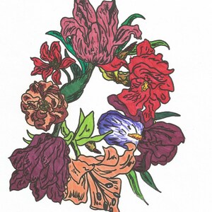 dessin coloriage zen pour adulte PDF à imprimer couronne de fleurs image 2