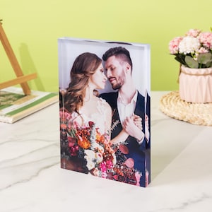 Personalised Photo Print Acrylic Block Plaque, Custom Acrylic Block Photo,Family Plaque,Photo Keepsake Block,Mother's Day Gift