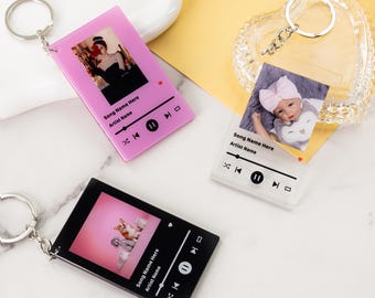 Custom Personalized Song Keychain Plaque, Personalized Photo