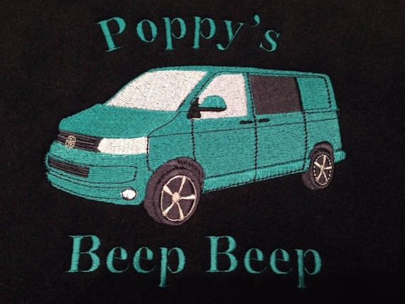 Girl Blue Personalised Vw Camper Van Embroidered Baby Blanket Boy Pink