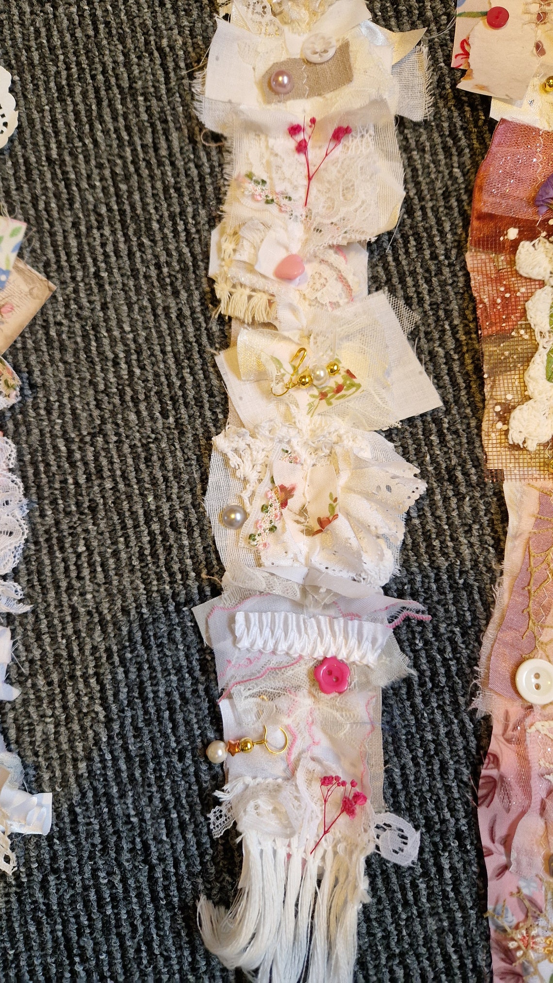 Lace Fabric Paper Snippets Ruffle Strips Junk Journal Scrapbooking ...