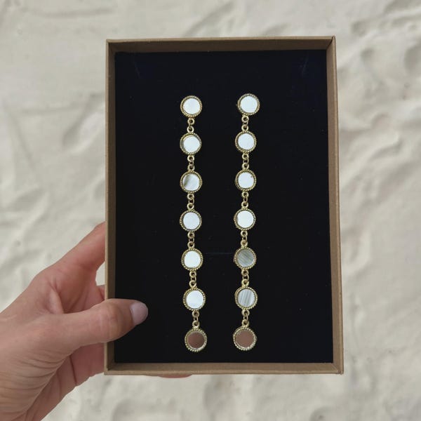 Boucles d'oreilles Lua - Boucles d'oreilles cascade de lune faites main
