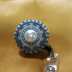 Beaded badge holder