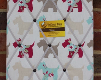 Scottie Dog Fabric Padded Memo Board Memory Board Scottie Dogs Handmade Board