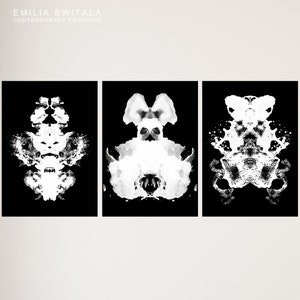 Rorschach Test Art Black and White Therapy Office Decor Psychology Art Psychiatrist Gift Therapy Posters Pareidolia Inkblot Test