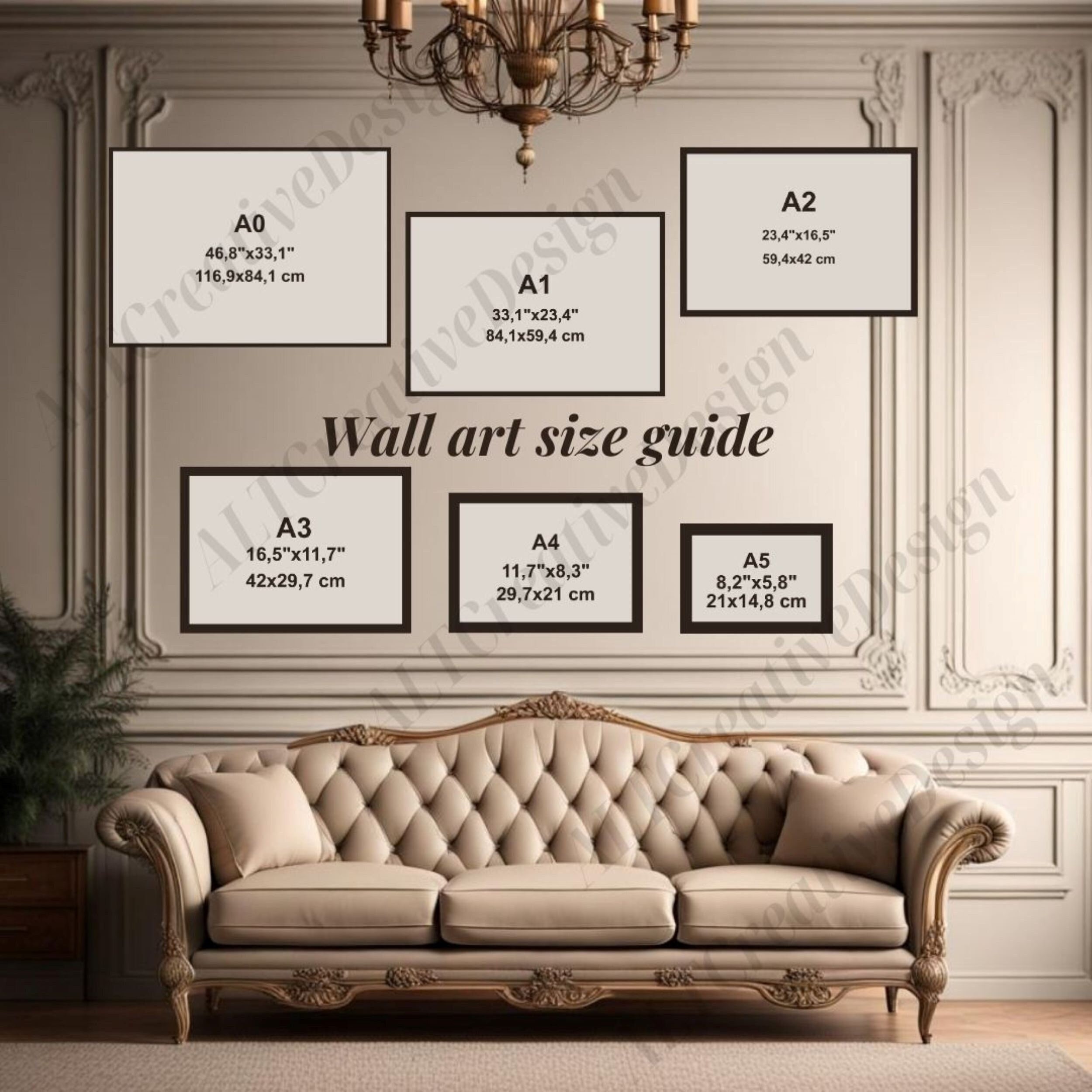 Wall Art Size Guide A0A5 Photo Frame Sizes Print Size Guide Frame Size Guide Canvas Sizes Etsy