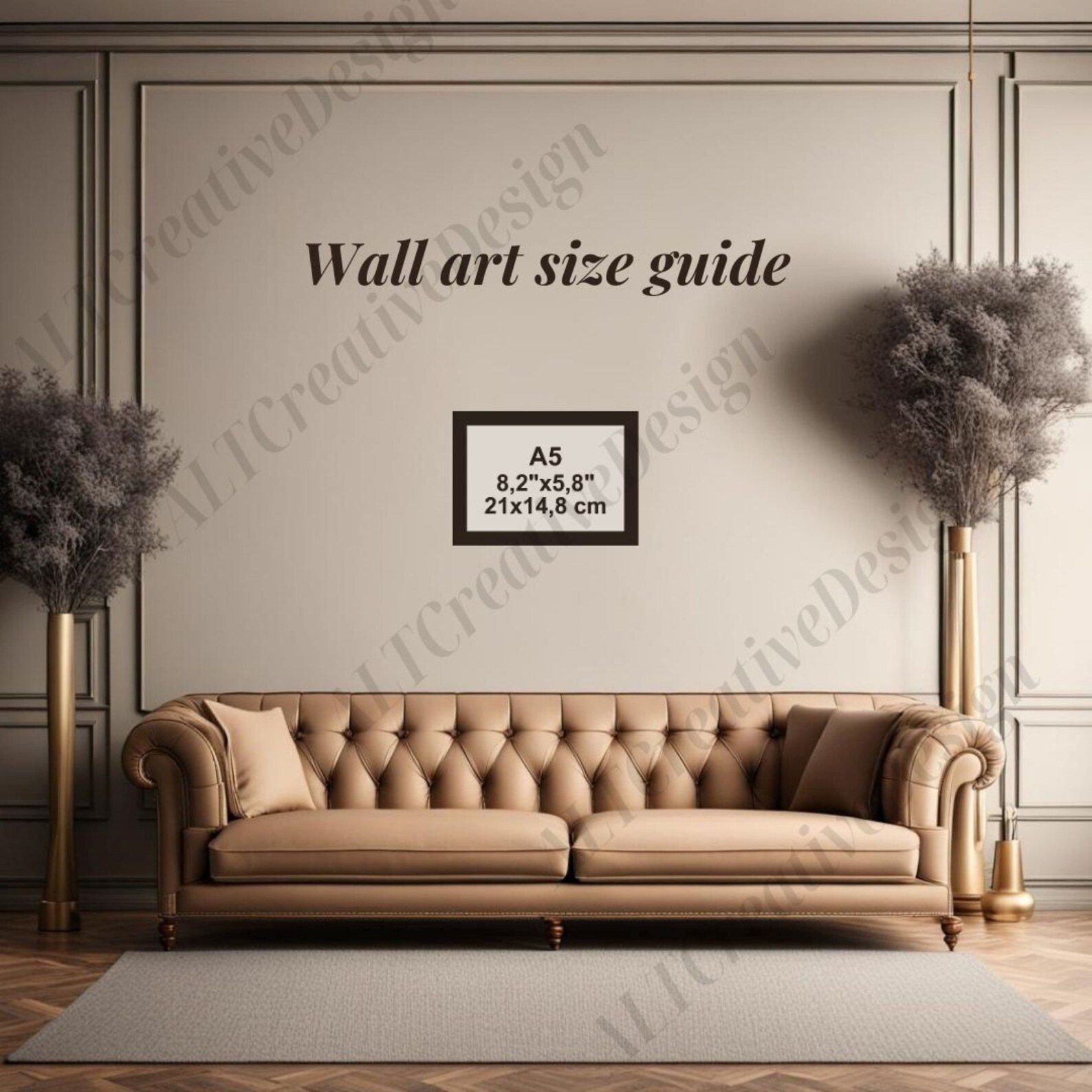 Wall Art Size Guide A0-A5 CANVA Editable Photo Frame Sizes Print Size ...
