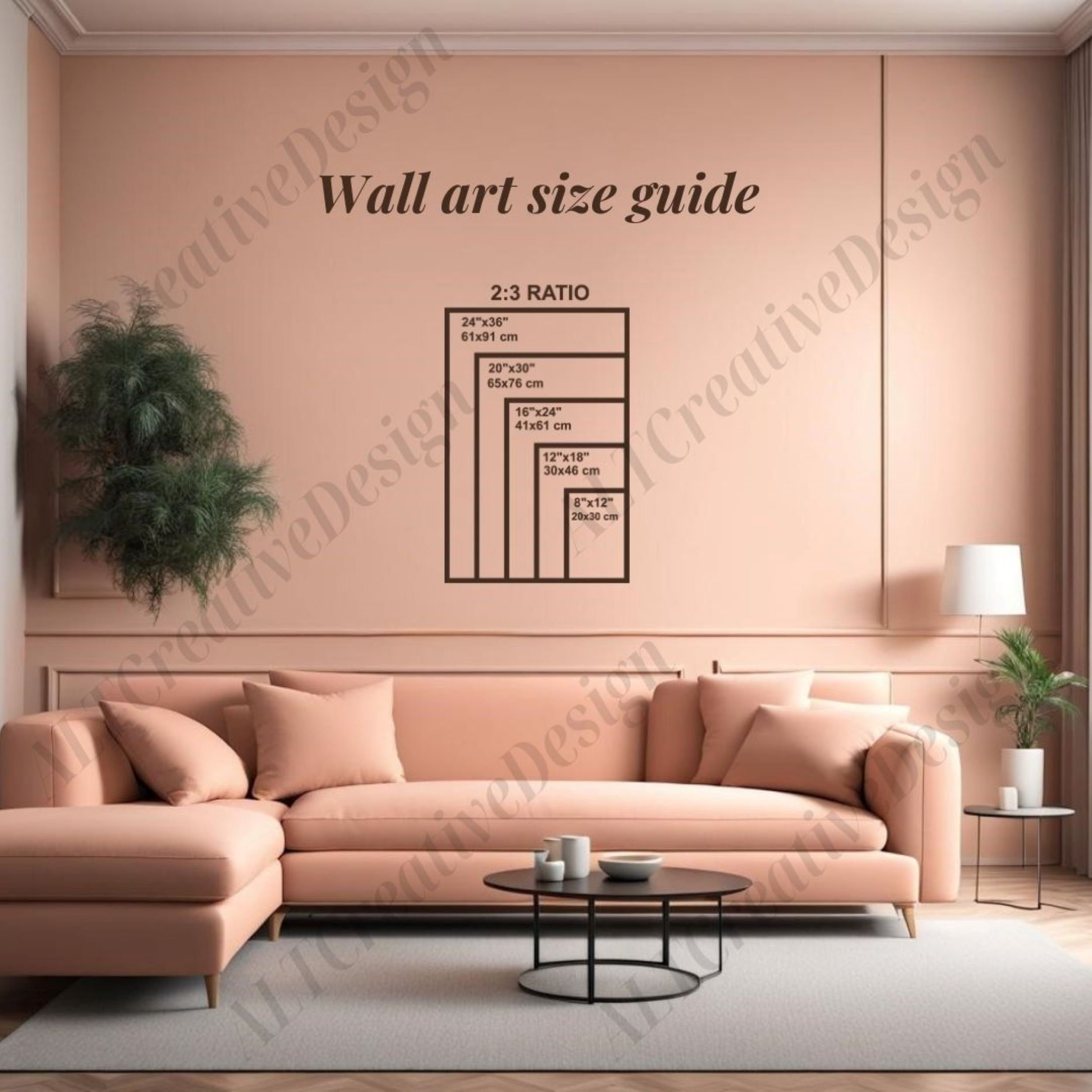 Wall Art Size Guide CANVA Editable Photo Frame Sizes Print Size Guide ...