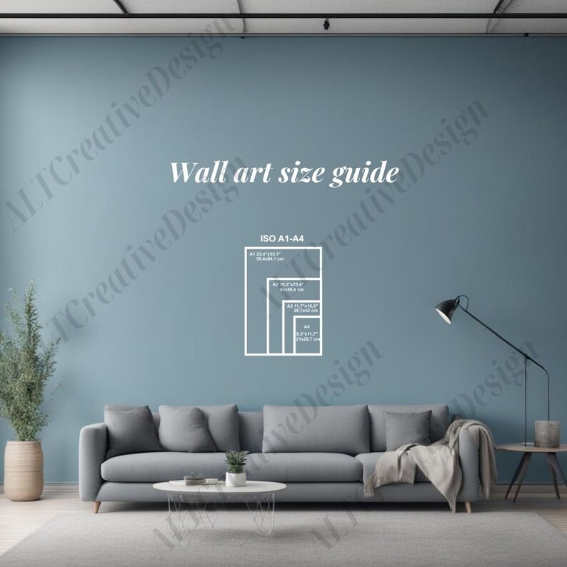 Wall Art Size Guide Canva Template Editable Photo Frame Sizes Print