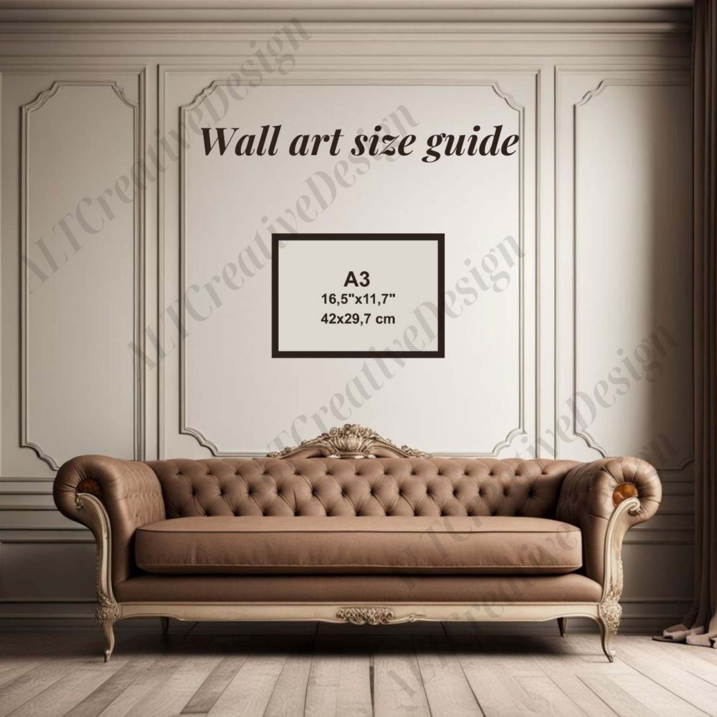 Wall Art Size Guide A0-A5 CANVA Editable Photo Frame Sizes Print Size ...
