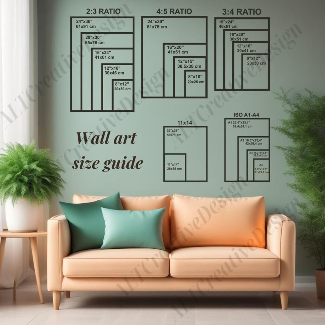 Wall Art Size Guide Canva Template Editable Photo Frame Sizes Print ...