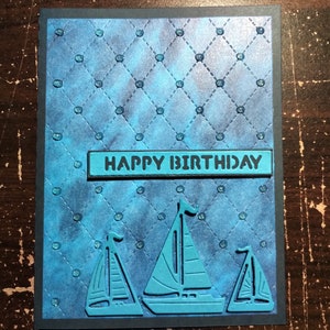 Cartão de feliz aniversário (barcos)