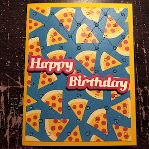 Cartão de feliz aniversário (pizza)