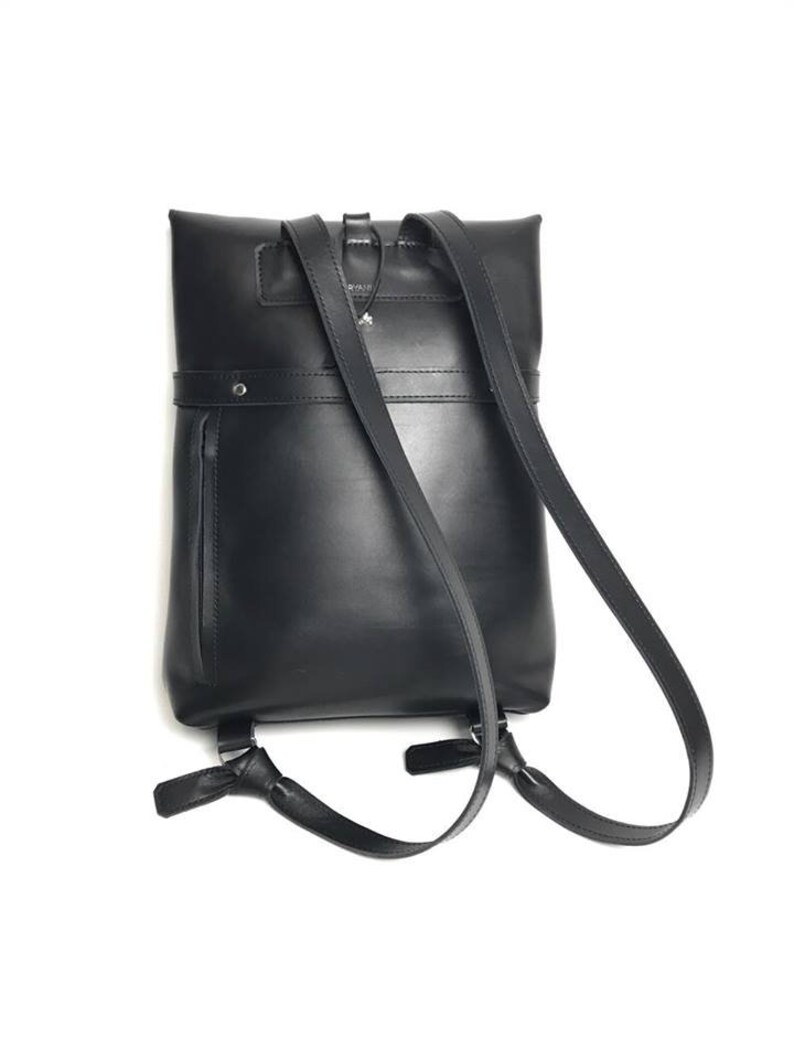 Women Black Leather Backpack Laptop Backpack Leather Etsy