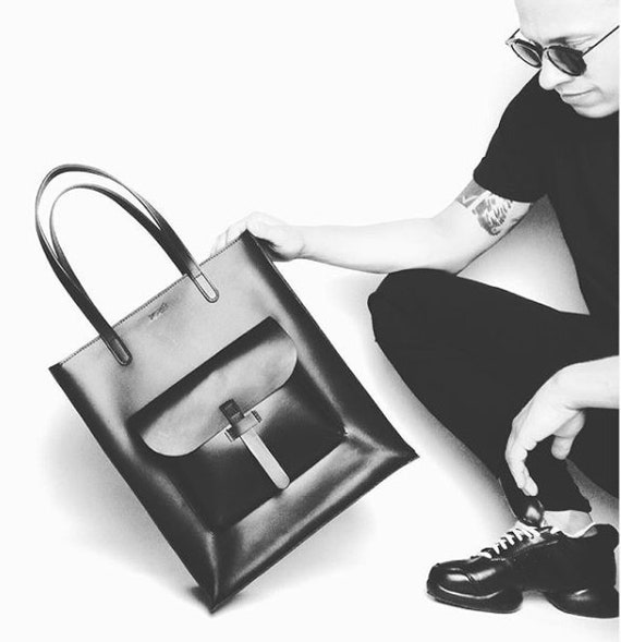 Leather Work Tote for Women Laptop Tote Bag Custom Tote Etsy