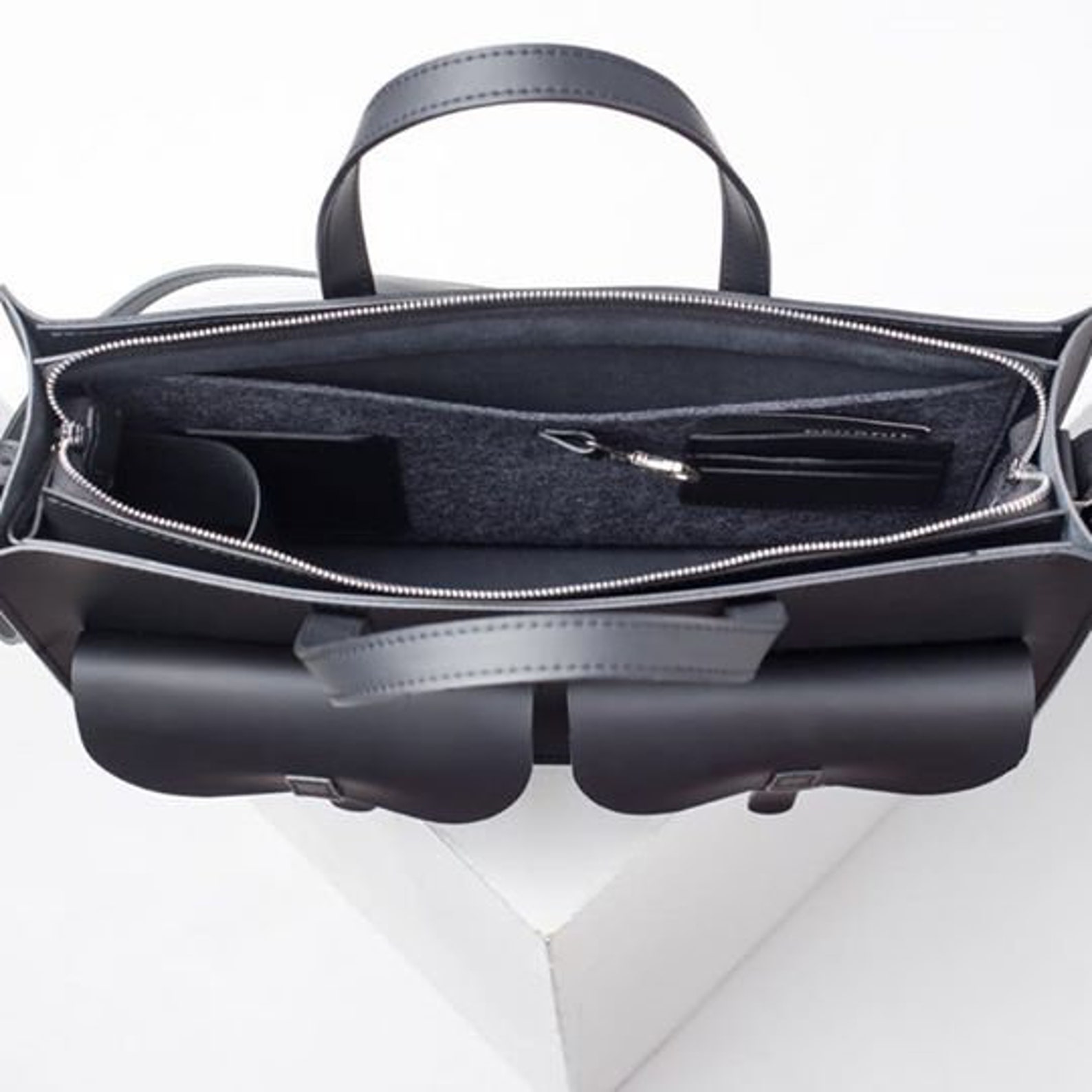Women white leather briefcase Laptop messenger bag for men | Etsy