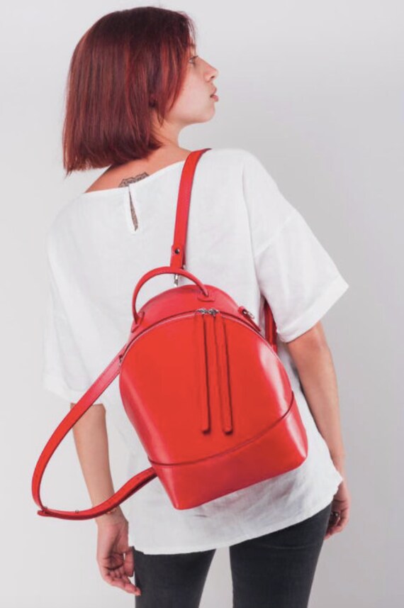 womens red backpack