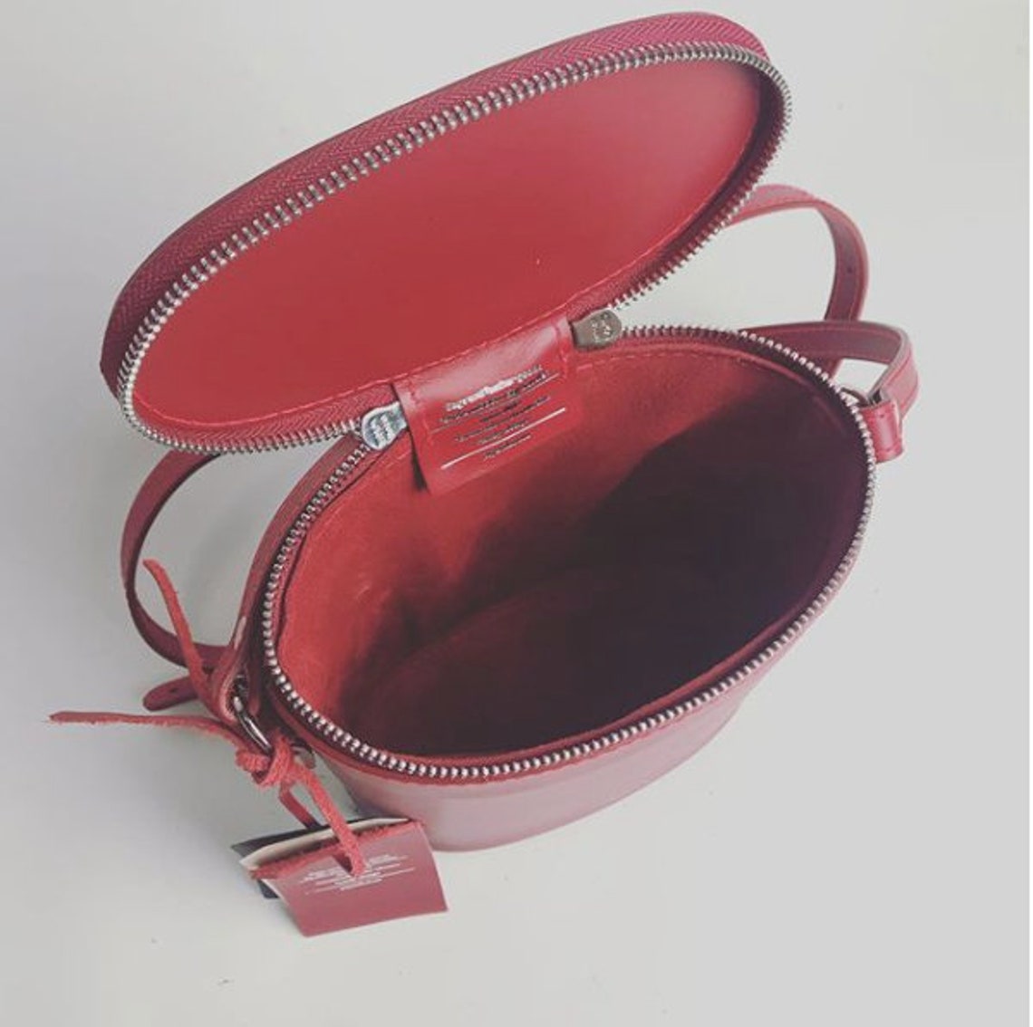 Red leather bag Designer leather handbags Leather | Etsy