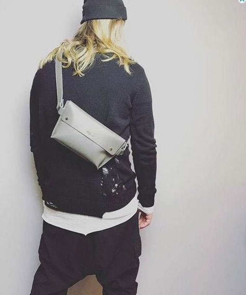 Soft grunge leather fanny pack Festival leather sling bag Etsy