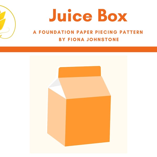 Juice Box Foundation Paper Piecing Pattern PDF, Milk Carton FPP, PDF pattern, Juice Carton pattern for picnic quilt, Ruby Star Society