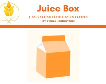 Juice Box Foundation Paper Piecing Pattern PDF, Milk Carton FPP, PDF pattern, Juice Carton pattern for picnic quilt, Ruby Star Society