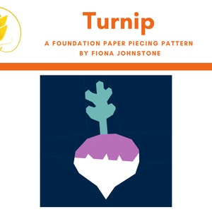 Turnip Foundation Paper Piecing PDF Pattern, Turnip FPP Pattern, Vegetable Quilt Pattern for Picnic Quilt, Ruby Star Society