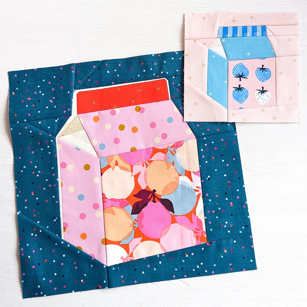 Juice Box Foundation Paper Piecing Pattern PDF Milk Carton - Etsy