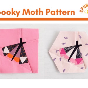 Spooky Moth Foundation Paper Piecing Pattern PDF, Spooky and Sweeter Moth, FPP Pattern, Halloween Quilt, Halloween Sewing, Moth Pattern