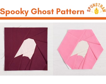 Spooky Ghost Foundation Paper Piecing Pattern PDF, Spooky and Sweeter Ghost, FPP Pattern, Halloween Quilt, Halloween Sewing, Ghost Pattern