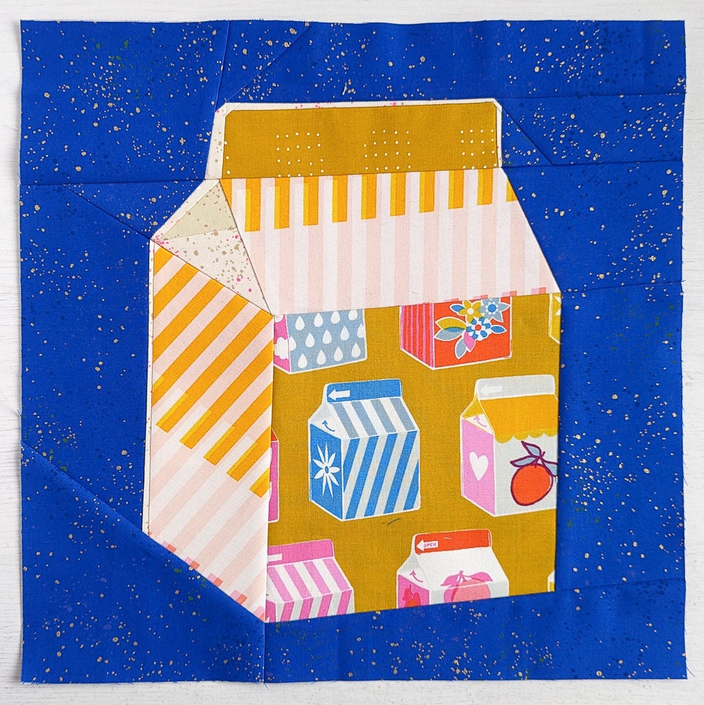 Juice Box Foundation Paper Piecing Pattern PDF Milk Carton - Etsy