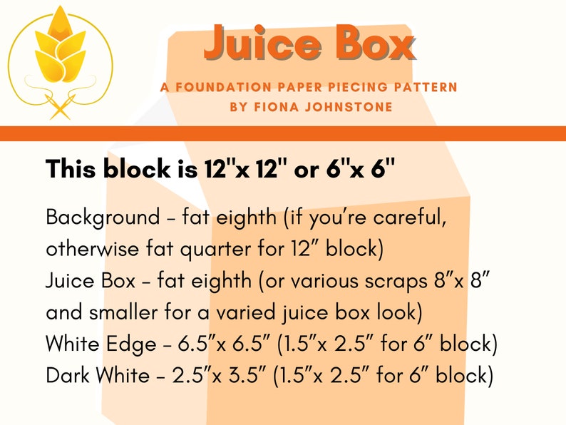 Juice Box Foundation Paper Piecing Pattern PDF Milk Carton - Etsy