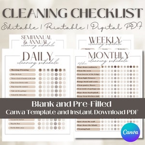 ADHD Cleaning Bundle Checklist for Commercial Cleaning Editable That Girl Neutral Printable Cleaning Business Schedule Adult Chore Chart