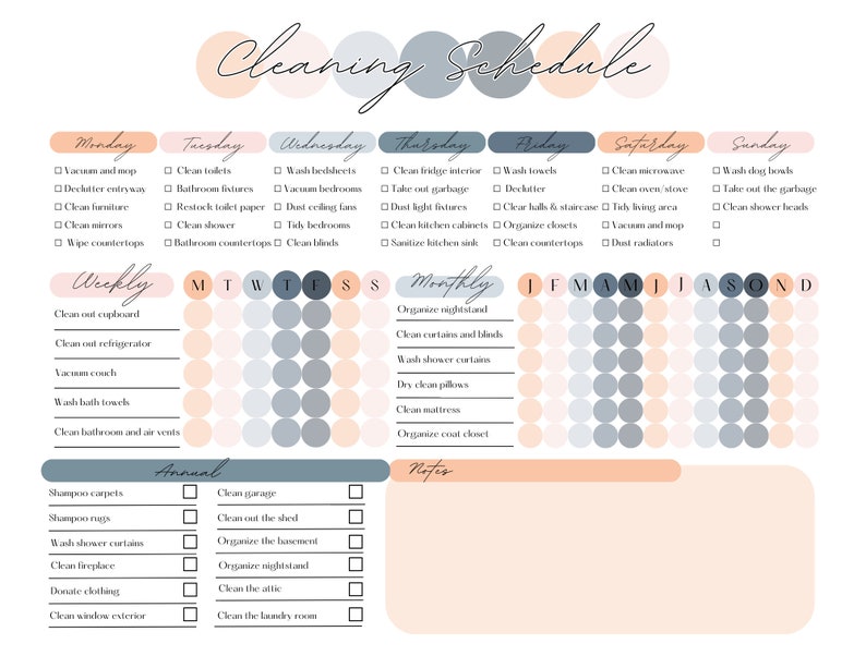EDITABLE Cleaning Checklist Custom Cleaning Calendar and - Etsy Canada