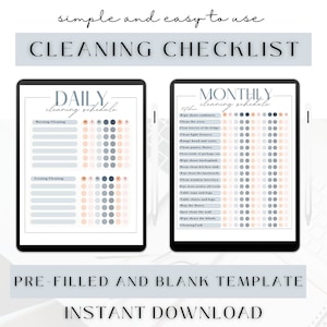 ADHD Cleaning Checklist, Commercial Cleaning Checklist, ADHD Cleaning Bundle, Editable and Printable Cleaning Schedule, Adult Chore Chart