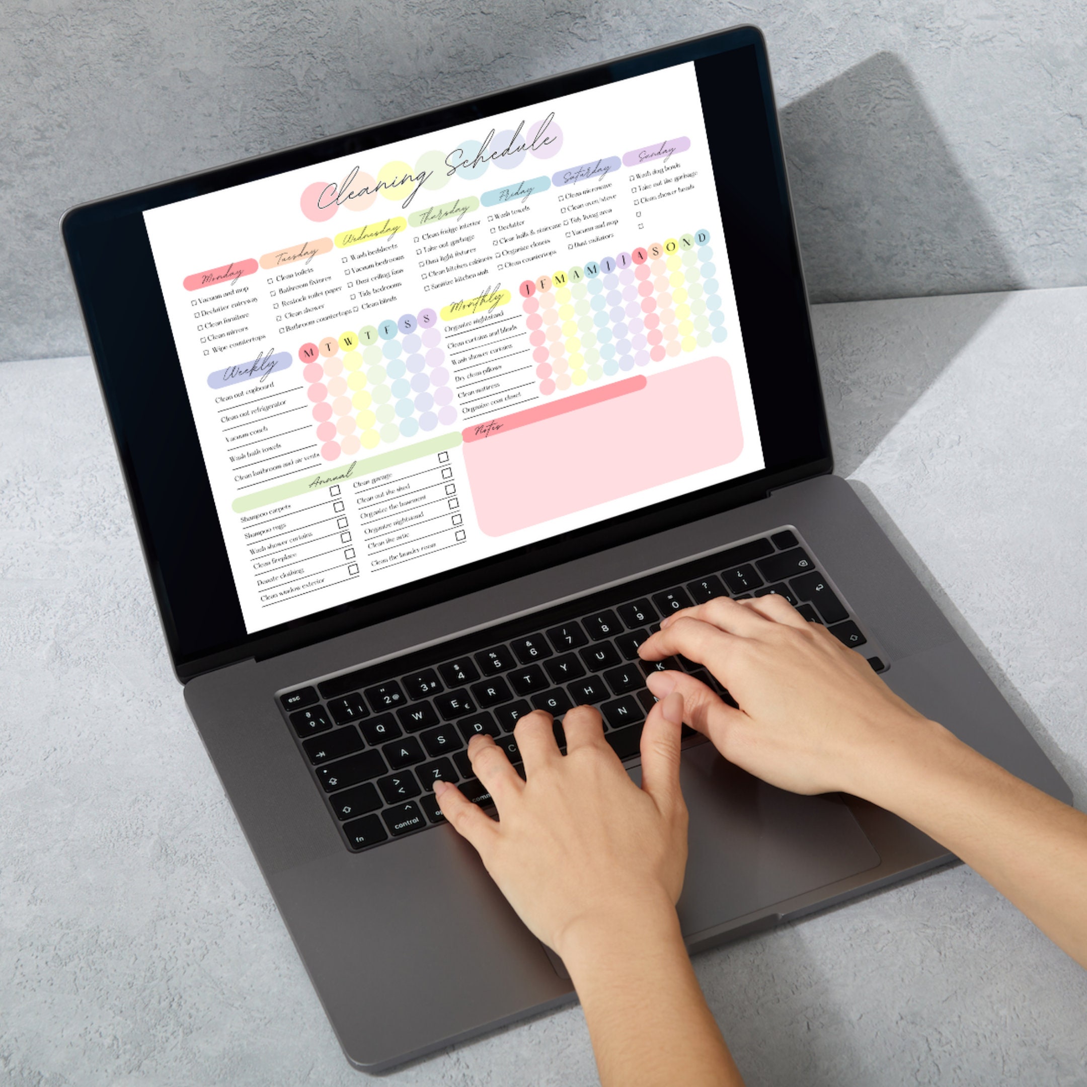EDITABLE Rainbow Cleaning Checklist Custom Cleaning Calendar and ...