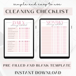 ADHD Cleaning Checklist, Commercial Cleaning Checklist, ADHD Cleaning Bundle, Editable and Printable Cleaning Schedule, Adult Chore Chart