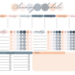 EDITABLE Cleaning Checklist Custom Cleaning Calendar and Schedule ADHD ...