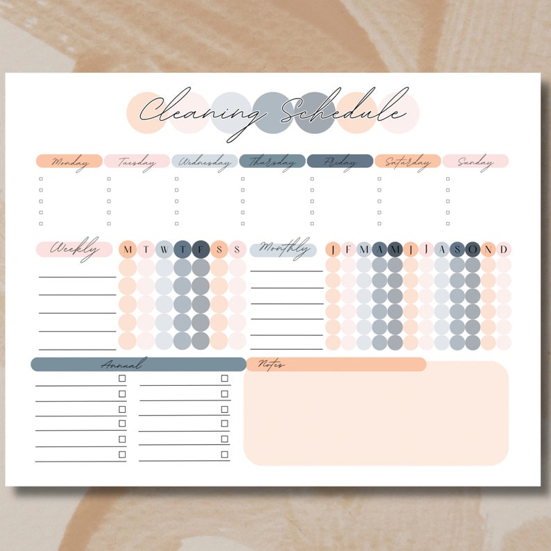 EDITABLE Cleaning Checklist Custom Cleaning Calendar and Schedule ADHD ...