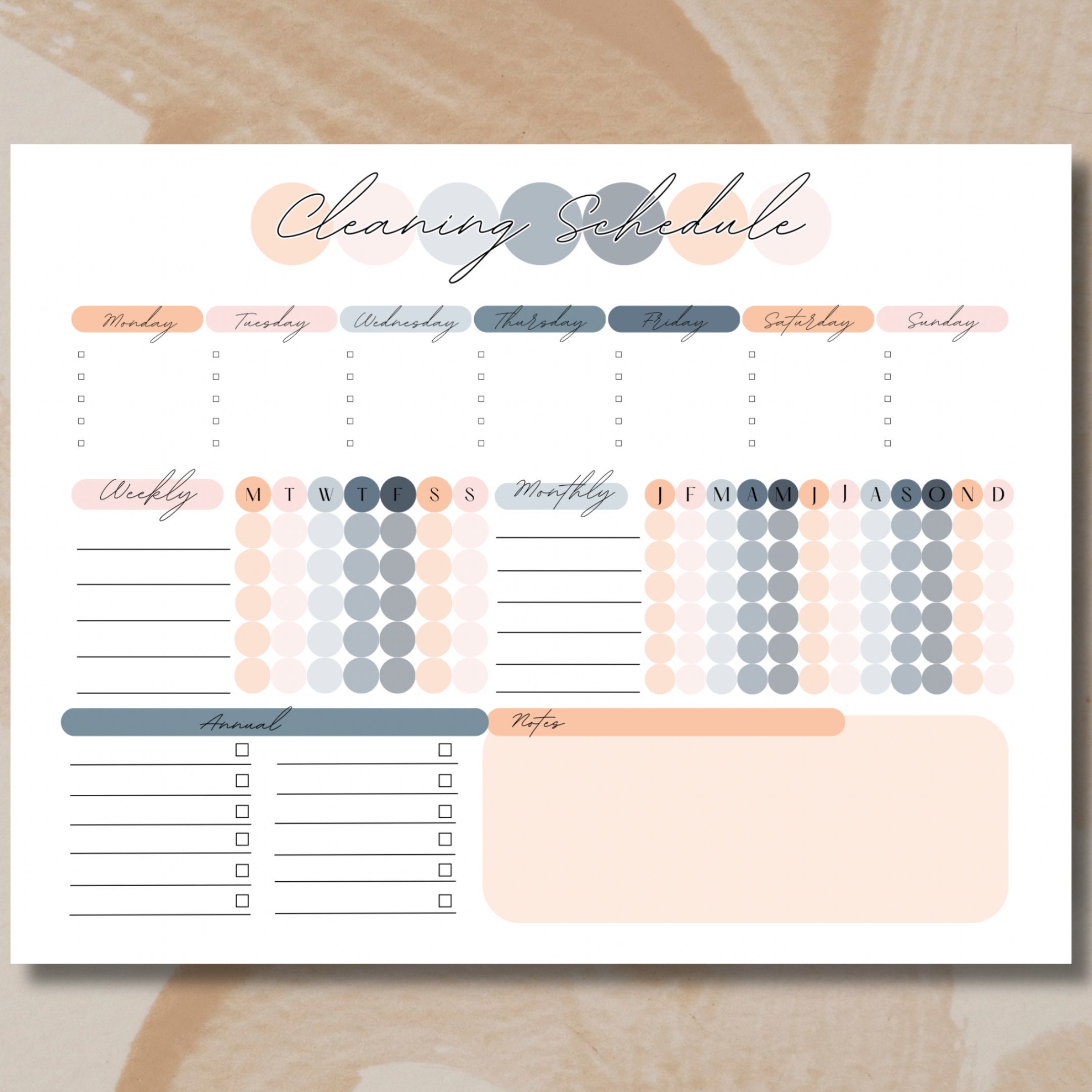 EDITABLE Cleaning Checklist Custom Cleaning Calendar and - Etsy Canada