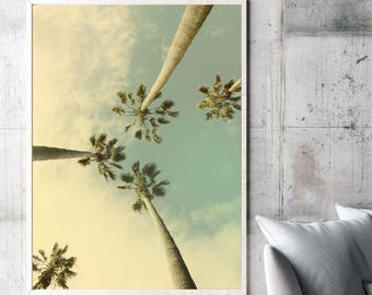 Palms in the sky Tropical art Palms poster Palm wall art decor Palm trees minimalist poster tropical life positive poster tropical wallpaper