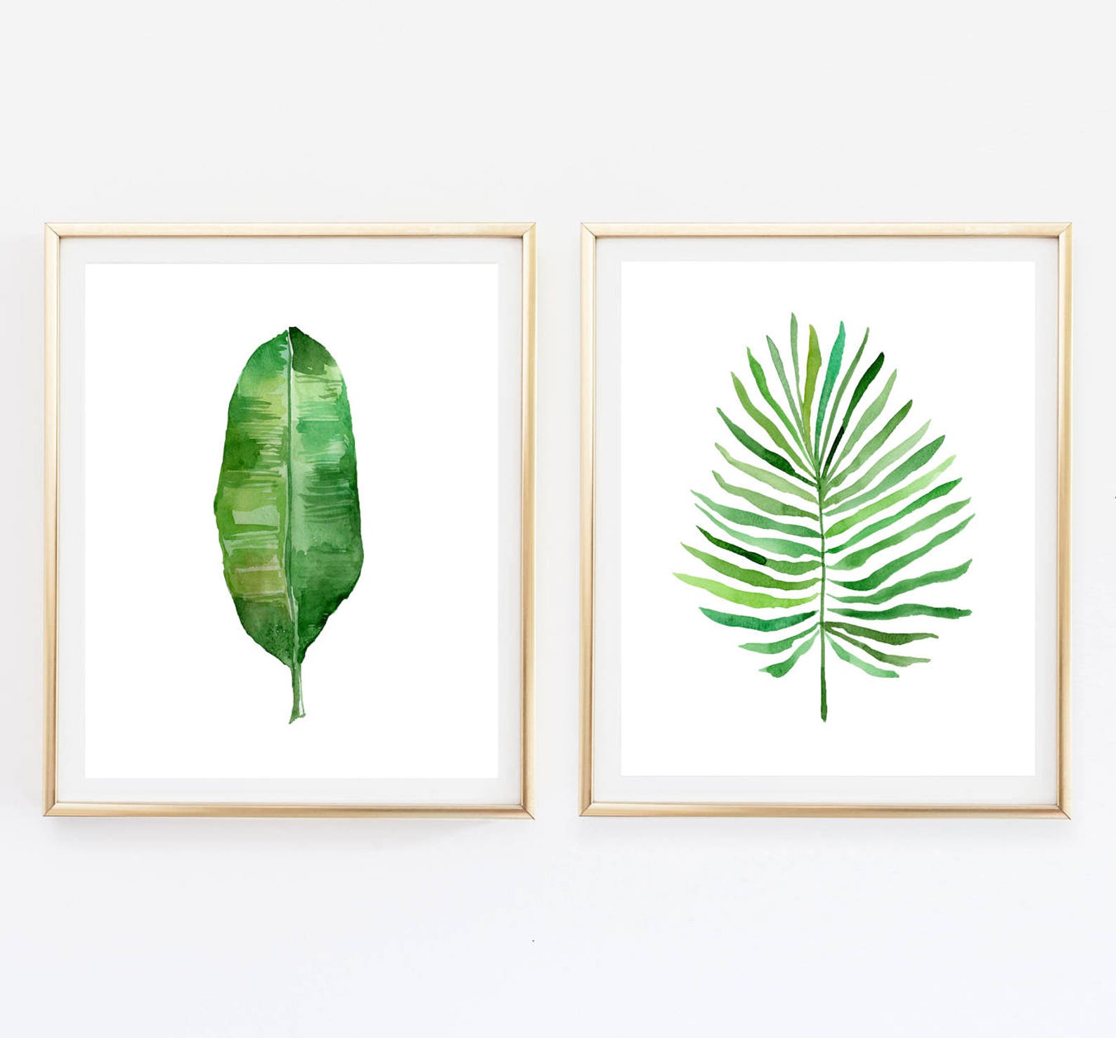 Tropical Art Set of 2 Watercolor Botanical Posters Banana Etsy