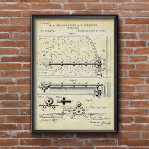Music Box Patent Poster, Music Box Patent Print, Music Instrument Patent, Vintage Wall Art Print, Antique  Home Decor, Patent Wall Art