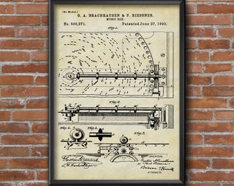Music Box Patent Poster, Music Box Patent Print, Music Instrument Patent, Vintage Wall Art Print, Antique  Home Decor, Patent Wall Art