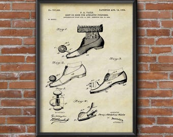 Shoe Patent Poster, Patent Wall Art Print, Golf Shoe, Athletic Boot Patent, Sport Patent, Home Decor, Patent Wall Art, Big Prints,